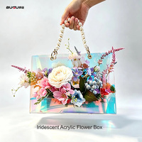 Boîte à fleurs en acrylique, sac à main en acrylique, boîte florale en acrylique, emballage en acrylique, fournitures en gros pour fleuristes