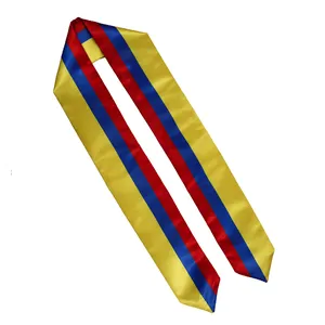 Colombia Flag Graduation Sash Standard länge Satin Schal Graduierung Stolen/Schärpen