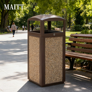 Poubelles extérieures haut de gamme personnalisées pour villas, parcs et jardins, avec cendriers et bacs à déchets de fruits. - Product Image 4