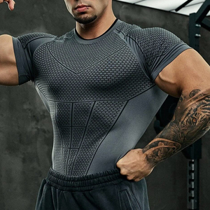 Camiseta Ajustada para <span class=keywords><strong>Hombre</strong></span>, Ideal para Correr, Deportes y Fitness, Alta Elasticidad, Secado Rápido, <span class=keywords><strong>Manga</strong></span> Corta - Product Image 2