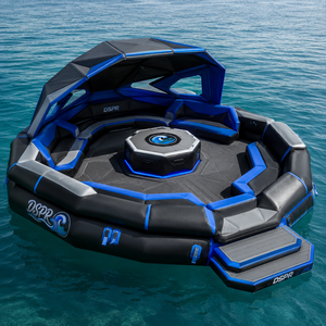 Plateforme flottante à simple couche <span class=keywords><strong>avec</strong></span> logo personnalisé et auvent d'ombrage pour complexe hôtelier, <span class=keywords><strong>parc</strong></span> <span class=keywords><strong>aquatique</strong></span> et <span class=keywords><strong>club</strong></span> nautique - Product Image 2