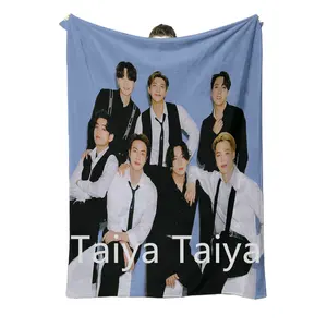 2024 Korea singer group Soft Throw Bedding Flannel Living Room Warm blankets for beds cooling picnic blanket