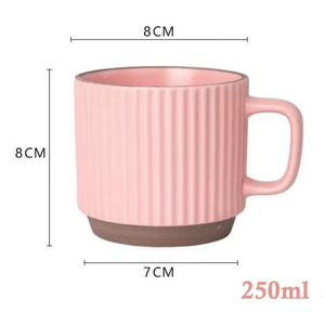 Venta caliente Taza de <span class=keywords><strong>cerámica</strong></span> personalizada <span class=keywords><strong>Gres</strong></span> apilable con lindo fondo de arcilla en relieve para leche Café Latte Stock y regalos - Product Image 3
