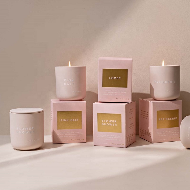 Huaming Luxus Roségold 60% Sandelholz und Birnen Soja Wachs Aroma therapie Duft kerze Großhandel Duft 10 Unzen Kerzen für den Wiederverkauf