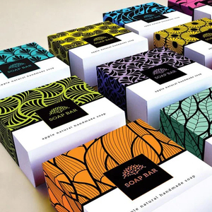 Recycled Paper Soap Packaging Box With Soft Touch Lamination And Custom Printed Story Panel For Artisan Soap Makers - Product Image 5