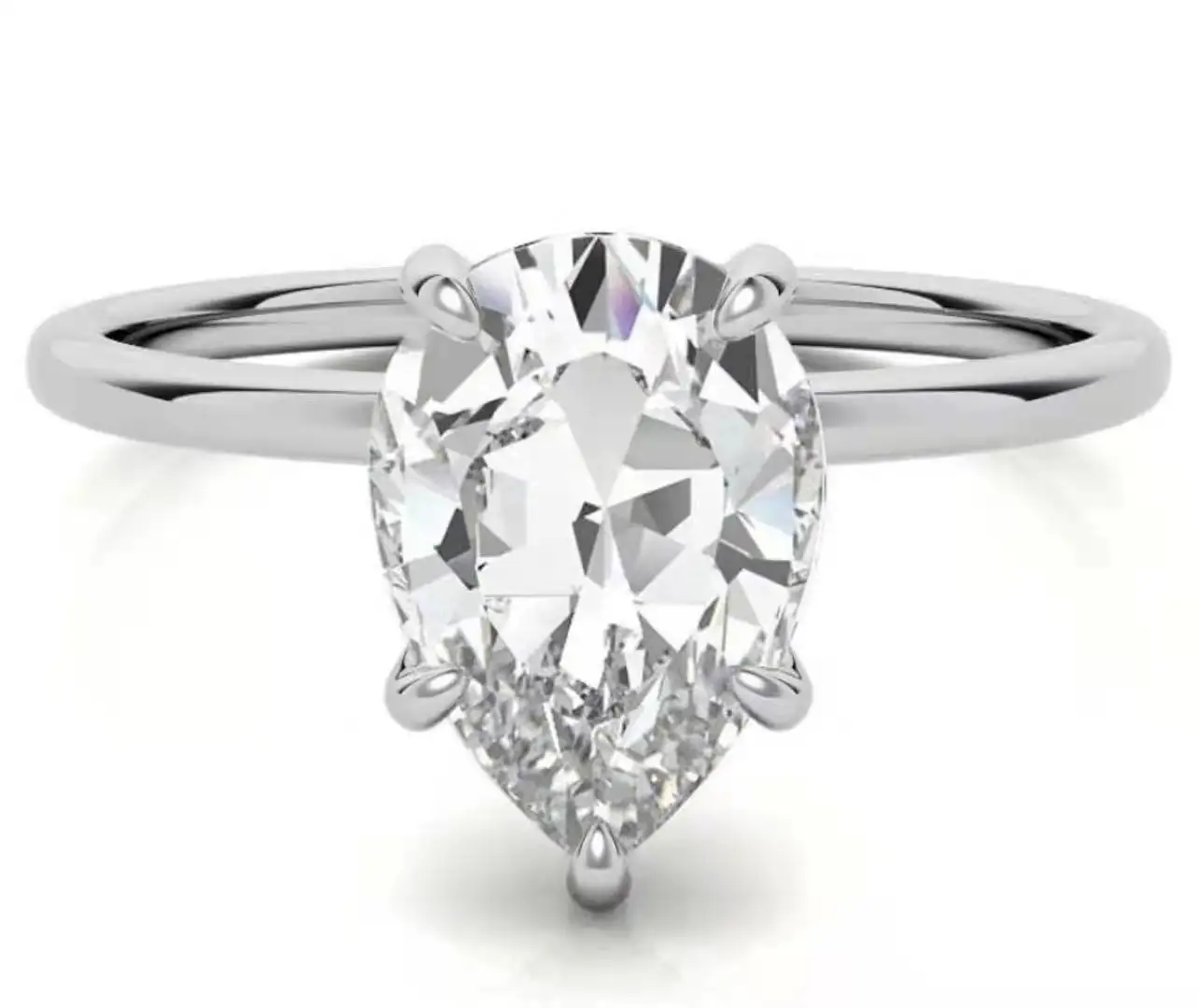 Personalizado S925 plata esterlina 1/2/3/4/5 CT brillante pera D VVS1 Moissanite diamante compromiso anillos de novia con GRA