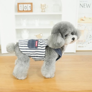 Chiot vêtements printemps bretelles fines <span class=keywords><strong>jupe</strong></span> en jean petit ours en peluche peut tirer deux pieds vêtements pour animaux de compagnie - Product Image 4