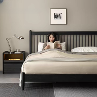 Cadre de lit king-size en chêne massif, style minimaliste moderne, mobilier de luxe pour chambre principale, lits doubles 180x200, personnalisable OEM