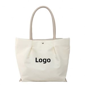 Sacs fourre-tout personnalisés pour femmes avec logo, grande capacité, résistants à l'eau, avec fermeture éclair, couleur unie, sacs à main pour le printemps, les voyages en plein air et le shopping - Product Image 1
