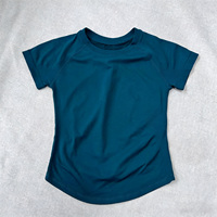 T-shirts de yoga sans couture pour femmes, coupe ajustée, légers, respirants, à manches courtes, couleur unie, séchage rapide, pour l'entraînement