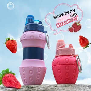 Cross-border Outdoor Portable Silicone Folding <b>Water</b> Cup Cute Drop-resistant Travel <b>Sports</b> <b>Water</b> <b>Bottle</b> Large-capacity Flask - Product Image 1