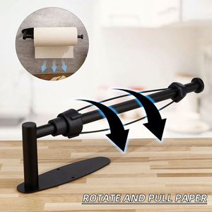 WEKIS Modern Black Waterproof Toilet Paper Holder with <b>Shelf</b> Wall-Mounted Metal Stand for Bathroom Use - Product Image 4