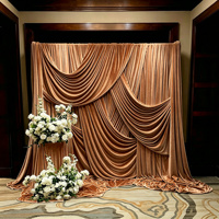 Rideau de fond de scène de mariage de luxe carré en velours ignifuge NFPA701 230g pour système de drapé sur tuyaux, décoration de scène et d'événements