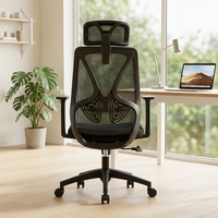 Chaise de bureau en maille avec dossier réglable et fonction ergonomique multifonctionnelle