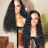 Pengiriman Cepat Grosir Rambut Asli Brasil Tanpa Lem, Kutikula Tertata Rapi, Wig Keriting Rambut Manusia Full HD Lace Front untuk Wanita Kulit Hitam