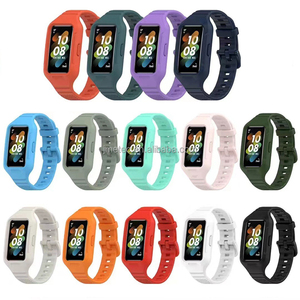 2023 étui à bracelet en silicone en caoutchouc TPU ceinture texturée intégrée bracelet de montre pour Huawei 7 honour <span class=keywords><strong>band</strong></span> <span class=keywords><strong>6</strong></span> - Product Image 2