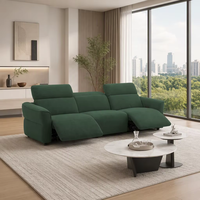 Canapé inclinable électrique moderne en tissu 2-3 places pour home cinéma, avec appuie-tête réglable électriquement, port USB et fonction glissante inclinable à plat