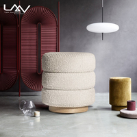 Meubles de salon, pouf ottoman de luxe en tissu de haute qualité, coussin rond, repose-pieds ottoman