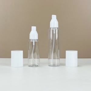Bouteille en plastique PET transparente de luxe avec bouchon pulvérisateur blanc 100ml 120ml 150ml 200ml Bouteille en plastique pour huile essentielle cosmétique Crème pour le visage - Product Image 4