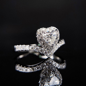 Anello a Cuore con Zirconi per Donne, Regolabile, Elegante, per Proposta di Matrimonio, Gioiello di Moda - Product Image 6