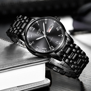 Orologio da Uomo LG9846 al Quarzo, Business, Nero, Acciaio Inossidabile, Quadrante 42mm, Display Settimanale, Numeri Romani, Calendario Classico + Confezione Regalo - Product Image 2