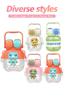 Botella de agua de verano con diseño de corazón estético Ins Unisex, vasos de plástico de alta capacidad para estudiantes, esencial para volver a la escuela - Product Image 4