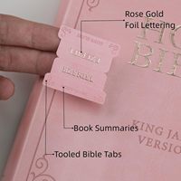 Onglets de Bible personnalisés avec logo Nkjv, grand format, dorés à chaud rose