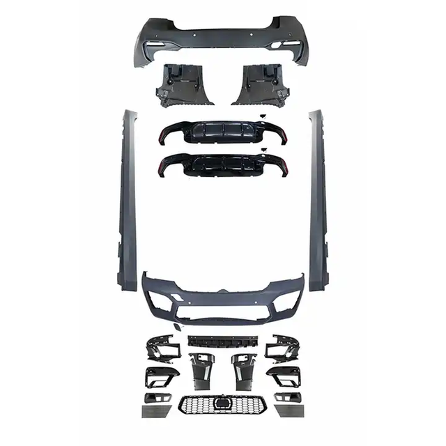 M5 Style Car Front Rear Bumper Front Lip Rear Diffuser Side Skirt Vents Spoiler Facelift Body Kit for BMW G30 LCI 2021+
