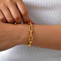 Bijoux pour femmes, collier en acier inoxydable plaqué électrolytique fait main, couleur assortie, design de niche, bracelet à maillons