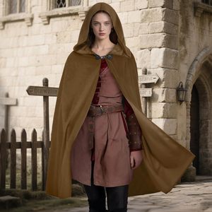 JoyFuncos – Cape médiévale avec capuche, ceinture viking en velours, protège-bras en cuir, kit de costume pour hommes adultes - Product Image 6