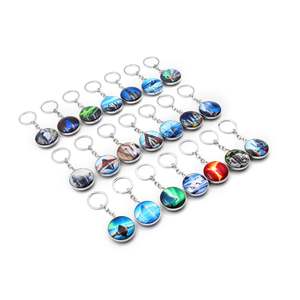 Key Chain Customized Metal Keyrings With Round <b>Shaped</b> Sticker Glass Transparent Keychain - Product Image 6