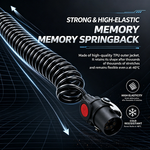 Câble électrique spiralé rétractable 7 broches ABS pour remorque de véhicules lourds HJYAJZT – Pièce <span class=keywords><strong>auto</strong></span> neuve - Product Image 3