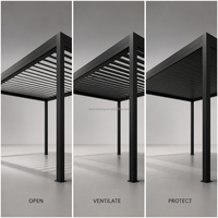 Pérgola de Aluminio Personalizada con Techo de Láminas Motorizadas, Sistema de Sombreado Impermeable, Precio de Fábrica al por Mayor OEM ODM