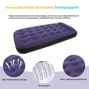 Colchón Inflable para Exteriores con Superficie Aterciopelada, Cama de Aire, Colchoneta para Acampar, Almohada Plegable para Personas Perezosas - Product Image 2