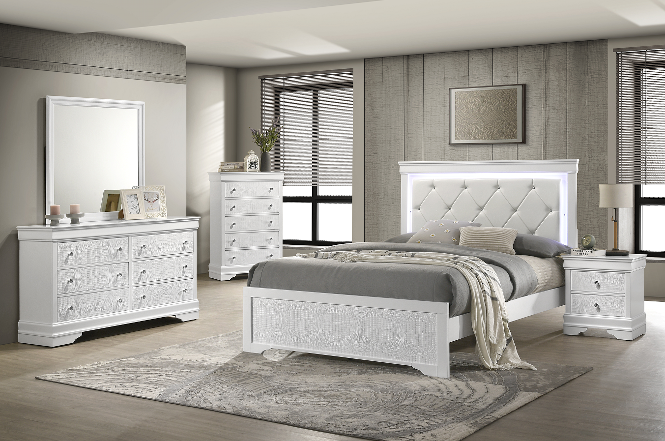 White + Wood + 5 Piece Set + Solid Wood+MDF