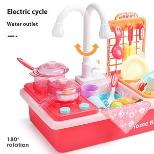 Simulation de fruits et de légumes coupés au robinet électrique, évier de cuisine et lave-vaisselle pour femmes, jouets de maison pour enfants - Product Image 2