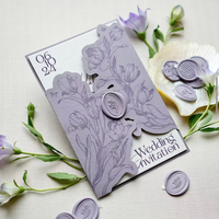 Cartes d'invitation personnalisées haut de gamme à motifs gaufrés, idéales pour les invitations de mariage et les vœux de fêtes