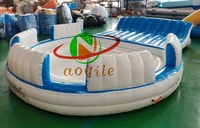 Plateforme flottante gonflable en PVC pour loisirs en plein air, 3,6x3,6m, île aquatique, plateforme sportive, salon aquatique, certifiée CE