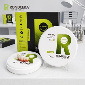 Bloc de zircone <span class=keywords><strong>dentaire</strong></span> multicouche Rondcera Pro SHT ML, zircone super haute transparence SHT, <span class=keywords><strong>pour</strong></span> <span class=keywords><strong>ciment</strong></span> auto-adhésif - Product Image 1