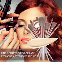 Pinceaux de maquillage complets JLY à poils doux et moelleux pour fond de teint, anticernes, fard à paupières, poudre fixante