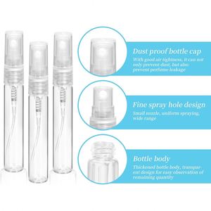 1ml 2ml 3ml 5ml 10ml Cylinder <b>Perfume</b> <b>Atomizer</b> Bottles Clear Glass Plastic Cap Free Custom Labels 100pcs Carton Packing CE/REACH - Product Image 3