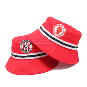 <b>Red</b> Custom Sporty Waterproof Outdoor Argyle Bucket Hat with Embroidery Logo Shiny Colors and Sun Protection - Product Image 3