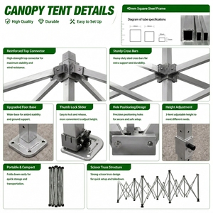 Tentes pliantes publicitaires pour événements, avec structure en aluminium sur mesure, 10x10 pieds, pour salons professionnels et expositions en plein air - Product Image 5