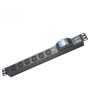 Prise IEC C13 avec interrupteur, unité de distribution d'alimentation (PDU) en alliage d'aluminium 19 pouces à 8 prises, certifiée CE, pour armoire réseau