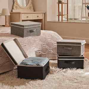 <b>Foldable</b> Storage Organiser <b>Boxe</b> Storage Basket Bins with Lids Handles Clothes Organiser - Product Image 3