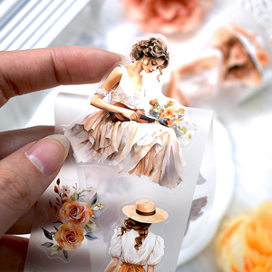 Nụ hôn cắt rõ ràng Matte PET trong suốt CuộN sticker cho journaling custmization in ấn - Product Image 4