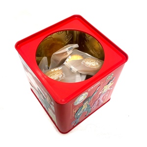 Square Sealed Biscuit <b>Jar</b> <b>Cookie</b> Can Tea Coffee Gift Candy Storage Vintage Custom Printed Metal Packaging Tin Box - Product Image 5