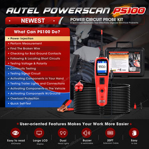 Autel <span class=keywords><strong>PowerScan</strong></span> PS100 12V 24V Scanner OBD2 automobile, sonde de puissance, testeur de système de circuit électrique, testeur de bobine de voiture, testeur de circuit de batterie - Product Image 2
