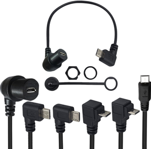 <span class=keywords><strong>Cable</strong></span> Coaxial <span class=keywords><strong>Micro</strong></span> <span class=keywords><strong>USB</strong></span> Hembra a Macho de 90 Grados, para Montaje en Panel, Resistente al Agua, para Automoción - Product Image 1