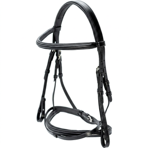 Brida Inglesa de Cuero para Caballo con Riendas, Corona Acolchada, Cabezalera Ajustable, Equipo de Brida Inglesa para Caza, Salto y Doma Clásica - Product Image 1